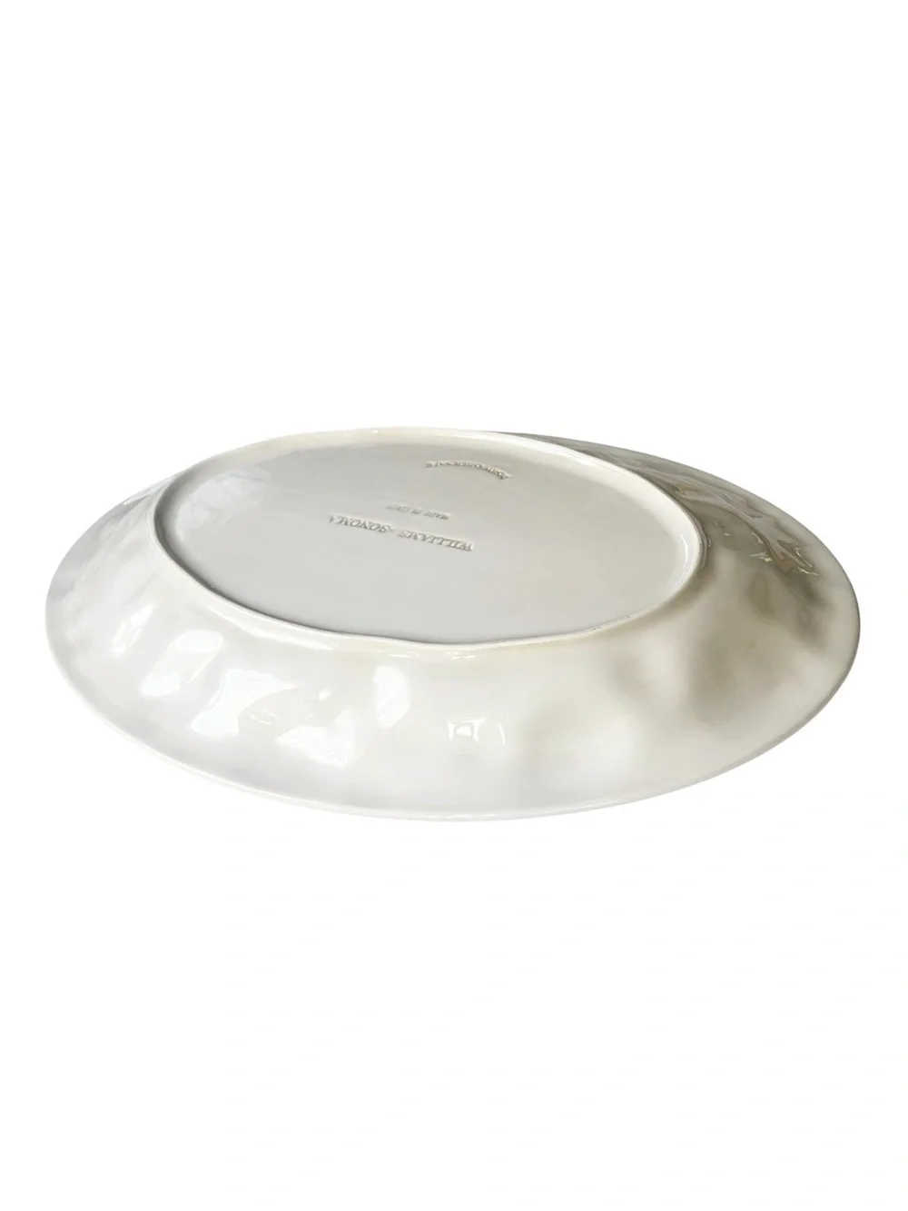 Williams Sonoma Italy 19” Embossed Vegetable Garden Oval Serving Platter White
